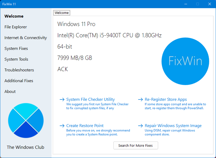 FixWin 11 for Windows 11